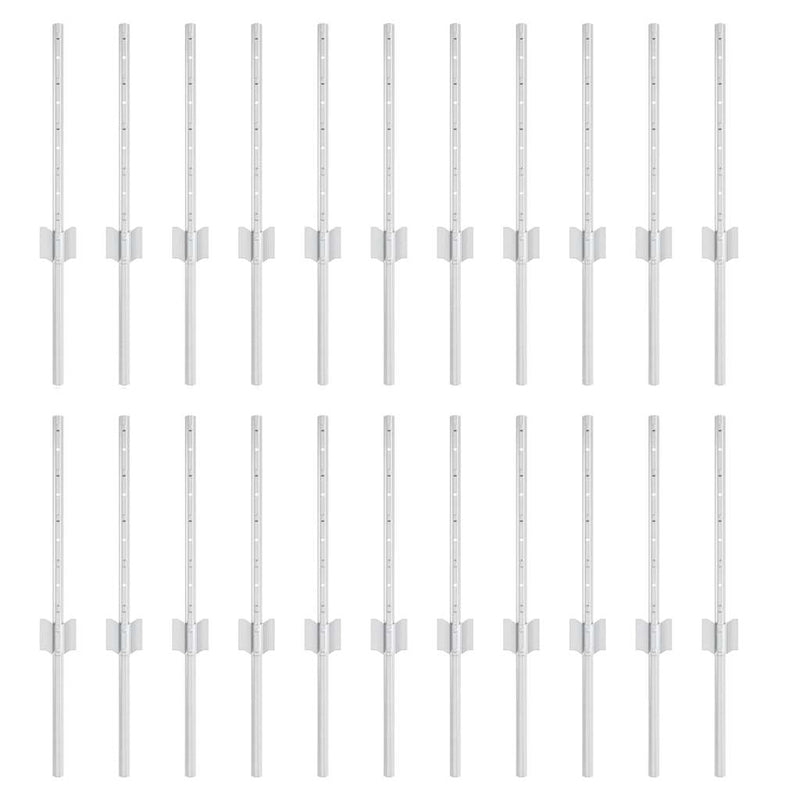 Load image into Gallery viewer, Vidaxl afrasteringspaal 22 pcs zilver 80 cm staal
