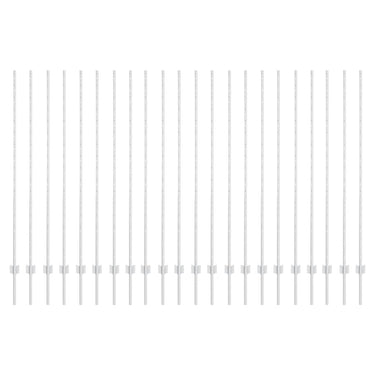 Vidaxl afrasteringspaal 22 pcs zilver 200 cm staal