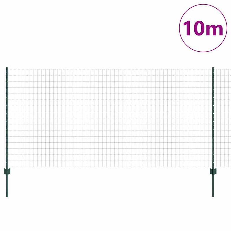 Load image into Gallery viewer, Vidaxl hek met paal groen 1,2 x 10 m staal en pvc
