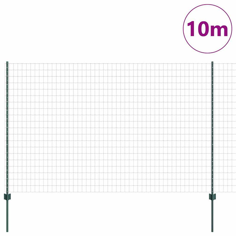Load image into Gallery viewer, Vidaxl hek met paal groen 1,5 x 10 m staal en pvc
