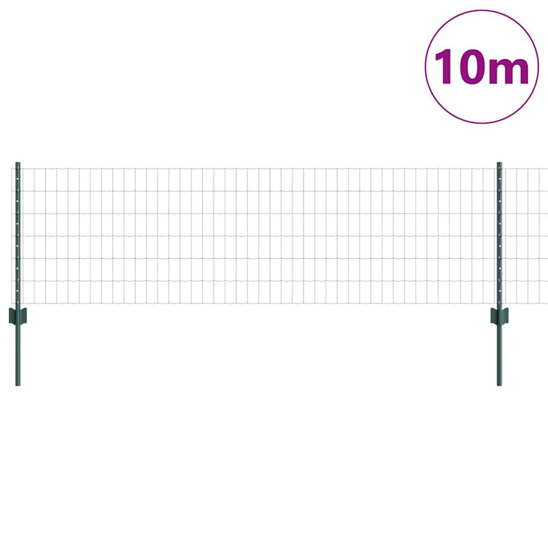 Load image into Gallery viewer, Vidaxl hek met paal groen 0,6 x 10 m staal en pvc
