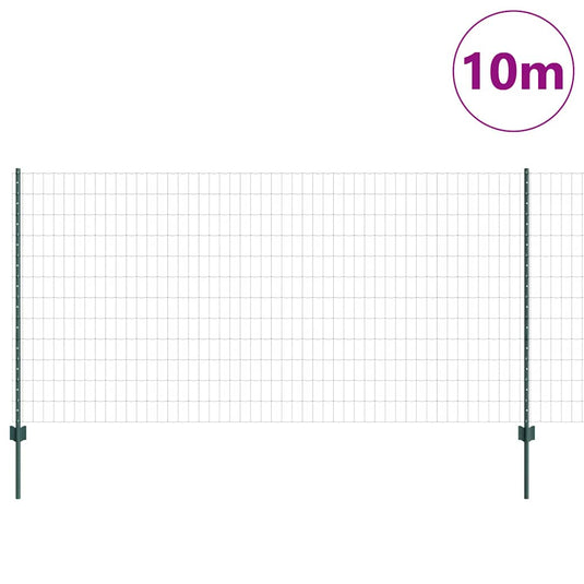 Vidaxl hek met paal groen 1,2 x 10 m staal en pvc