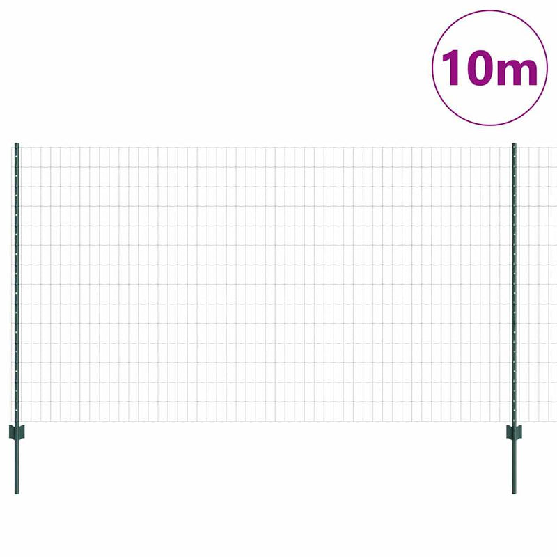 Load image into Gallery viewer, Vidaxl hek met paal groen 1,4 x 10 m staal en pvc
