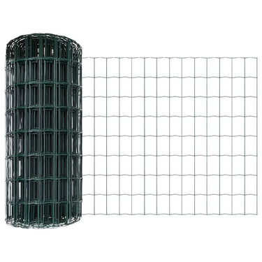 Vidaxl hek met paal groen 0,4 x 10 m staal en pvc