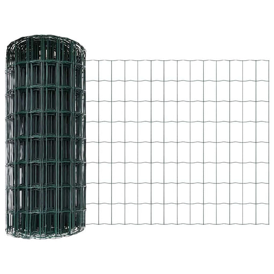 Vidaxl hek met paal groen 0,4 x 10 m staal en pvc
