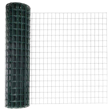 Vidaxl hek met paal groen 1,2 x 10 m staal en pvc