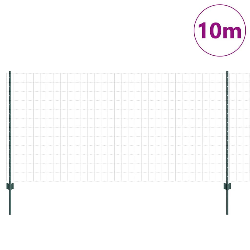 Load image into Gallery viewer, Vidaxl hek met paal groen 1,2 x 10 m staal en pvc
