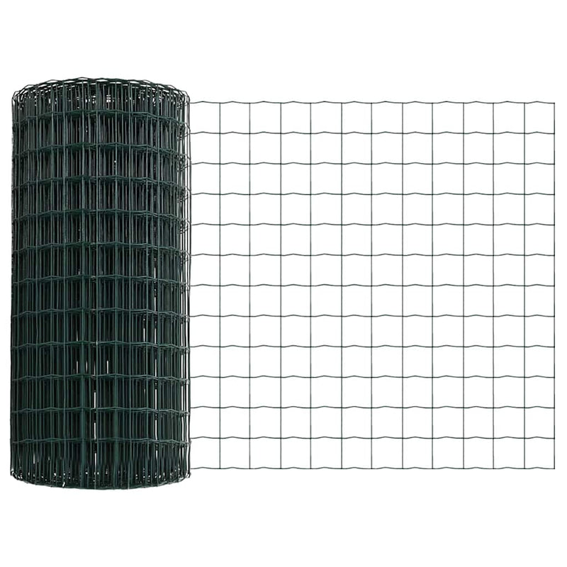 Load image into Gallery viewer, Vidaxl hek met paal groen 0,4 x 10 m staal en pvc

