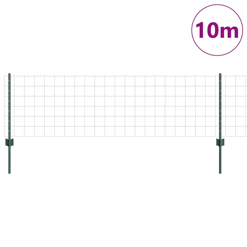 Load image into Gallery viewer, Vidaxl hek met paal groen 0,6 x 10 m staal en pvc
