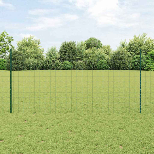 Vidaxl hek met paal groen 1,2 x 10 m staal