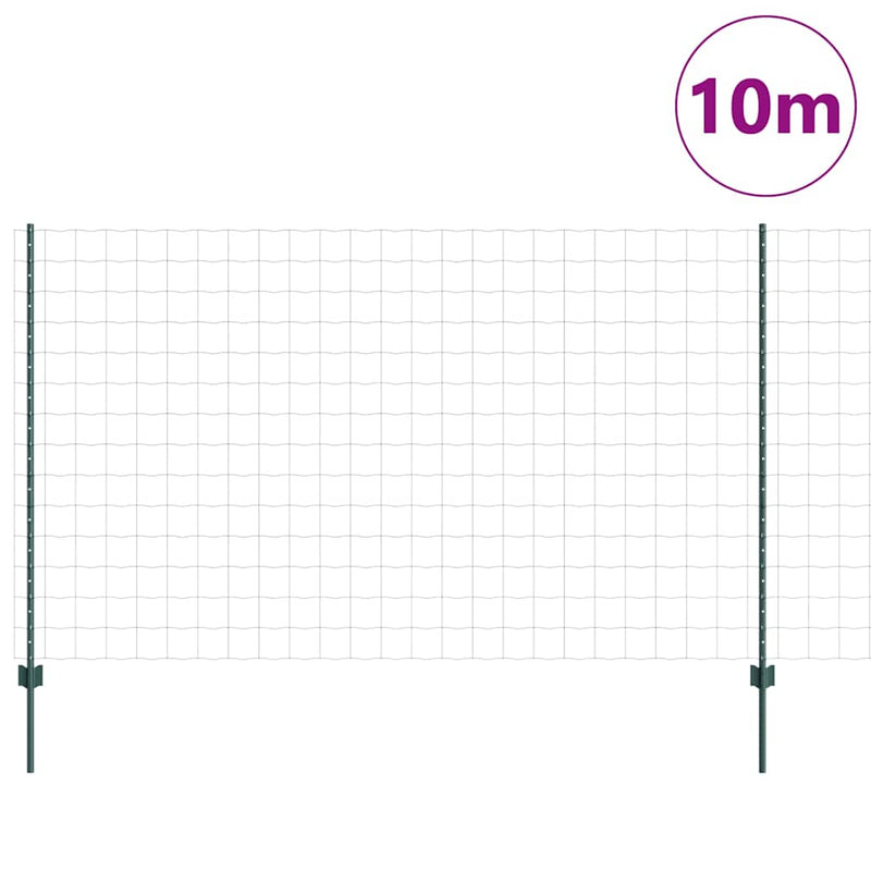 Load image into Gallery viewer, Vidaxl hek met paal groen 1,4 x 10 m staal en pvc
