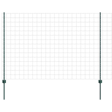 Vidaxl hek met paal groen 1,5 x 10 m staal