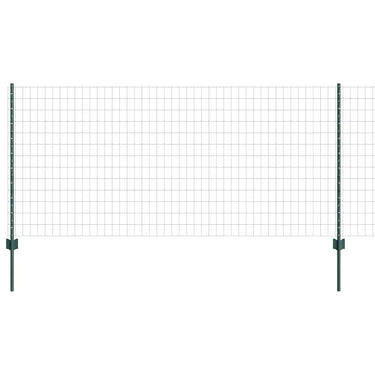 Vidaxl hek met paal groen 1 x 25 m staal en pvc