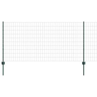 Vidaxl hek met paal groen 1 x 25 m staal en pvc