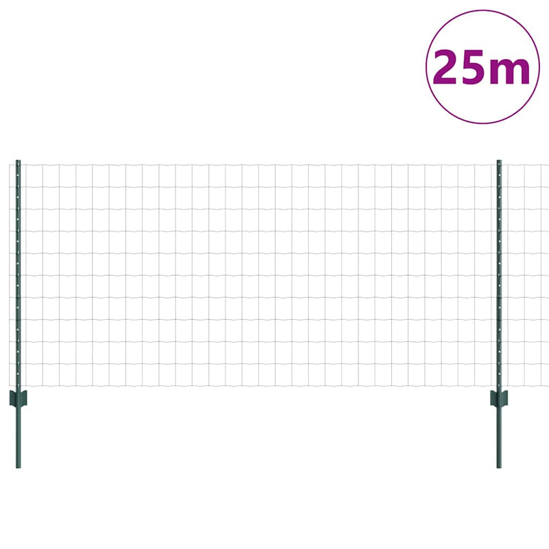 Load image into Gallery viewer, Vidaxl hek met paal groen 1 x 25 m staal en pvc

