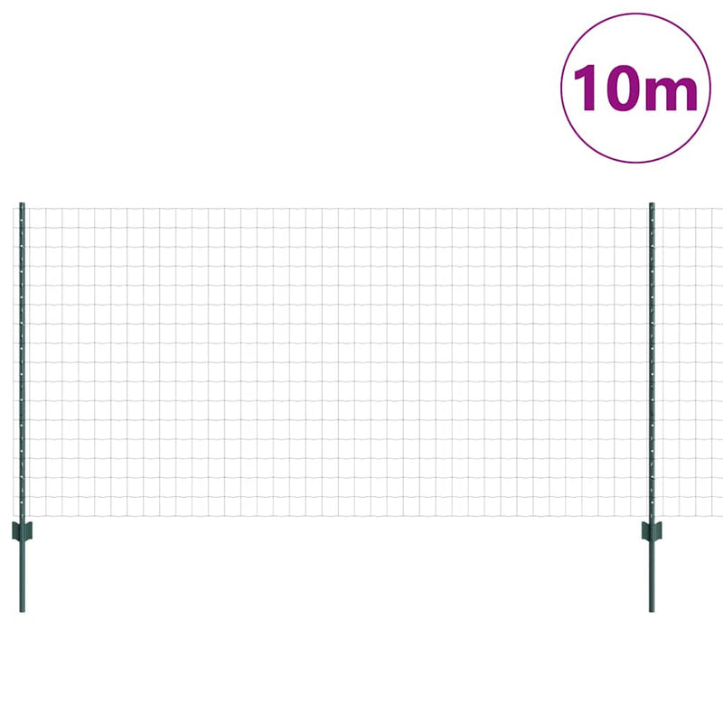 Load image into Gallery viewer, Vidaxl hek met paal groen 1,2 x 10 m staal
