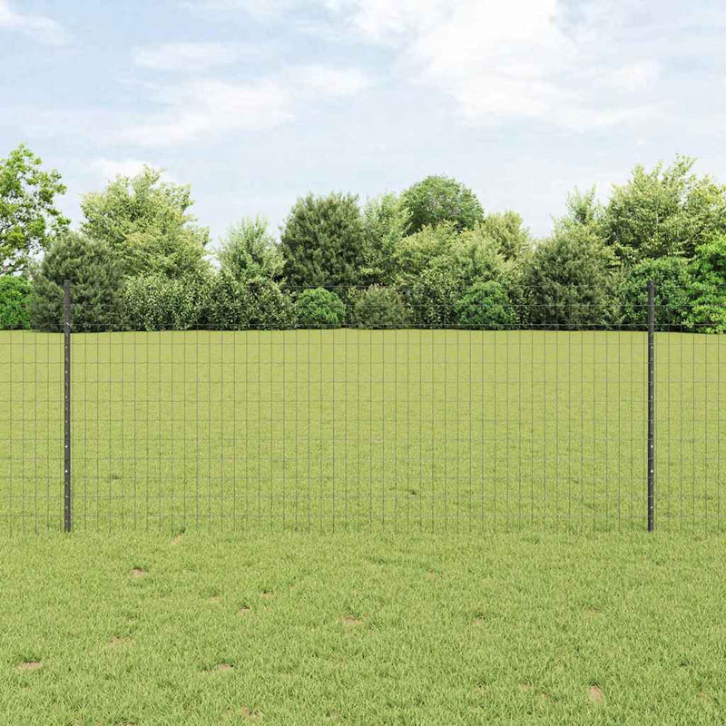 Load image into Gallery viewer, Vidaxl hek met paal grijs 1 x 10 m staal en pvc
