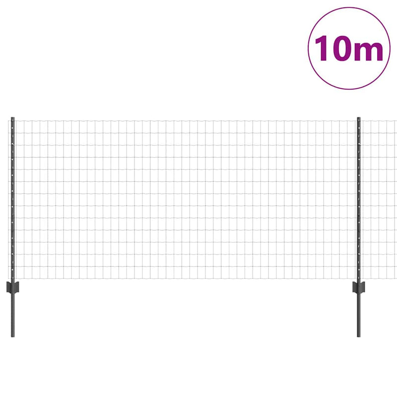 Load image into Gallery viewer, Vidaxl hek met paal grijs 1 x 10 m staal en pvc
