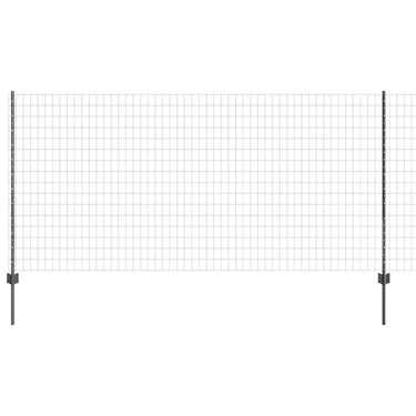 Vidaxl hek met paal grijs 1,2 x 10 m staal en pvc