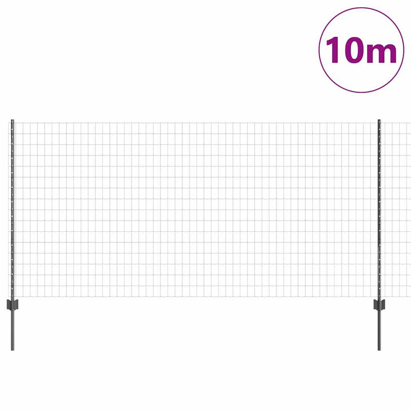 Load image into Gallery viewer, Vidaxl hek met paal grijs 1,2 x 10 m staal en pvc
