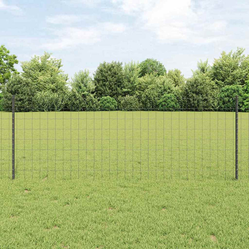 Load image into Gallery viewer, Vidaxl hek met paal grijs 0,8 x 10 m staal en pvc
