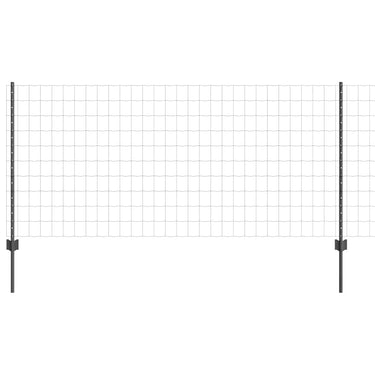Vidaxl hek met paal grijs 1 x 10 m staal en pvc
