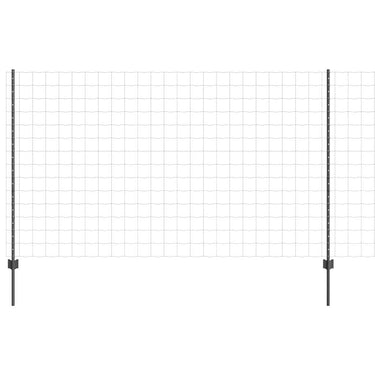 Vidaxl hek met paal grijs 1,4 x 10 m staal en pvc