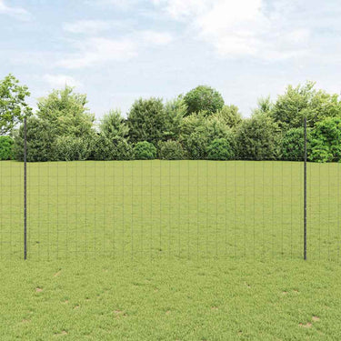 Vidaxl hek met paal grijs 1,6 x 10 m staal en pvc