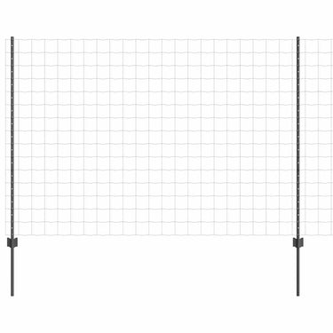 Vidaxl hek met paal grijs 1,6 x 10 m staal en pvc