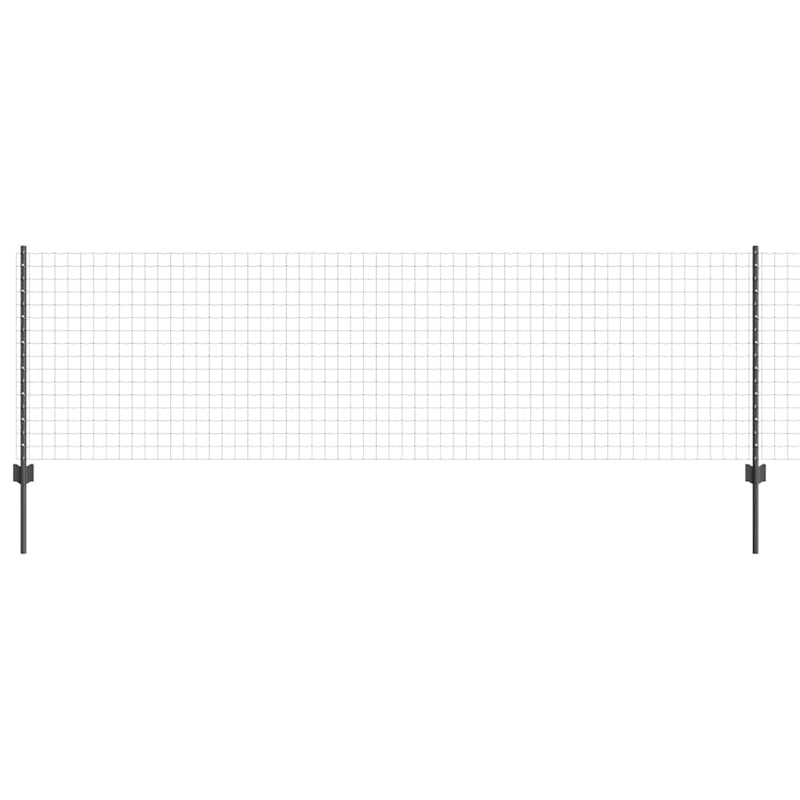 Load image into Gallery viewer, Vidaxl hek met paal grijs 0,8 x 25 m staal en pvc
