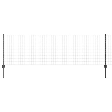 Vidaxl hek met paal grijs 0,8 x 25 m staal en pvc