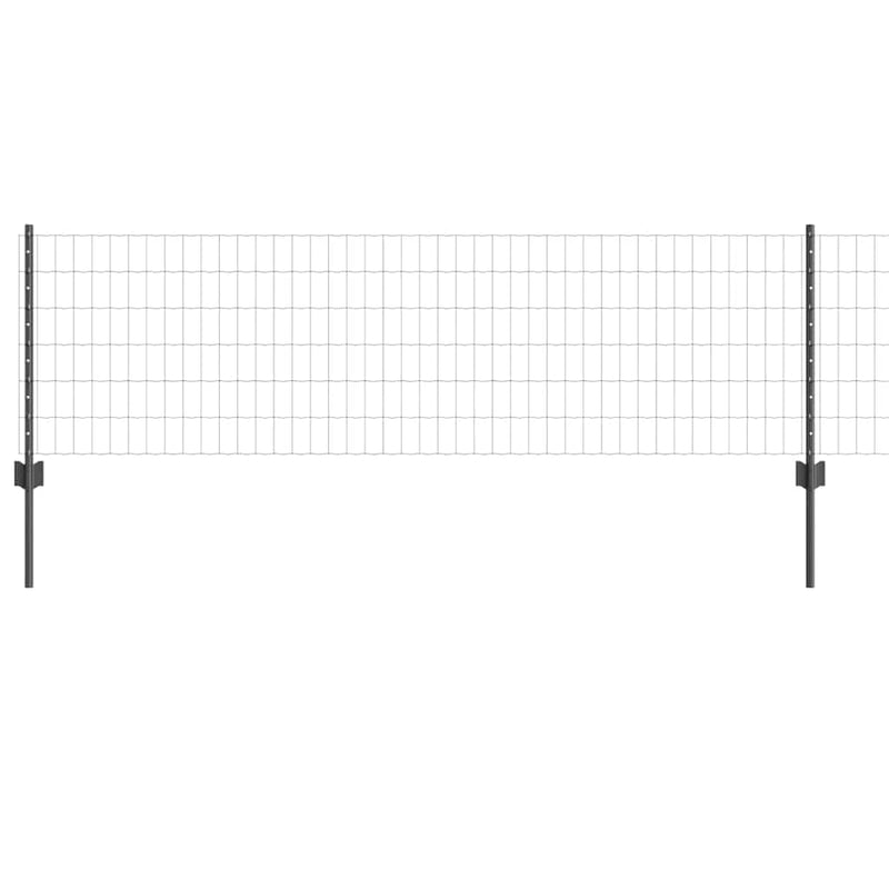 Load image into Gallery viewer, Vidaxl hek met paal grijs 0,6 x 25 m staal en pvc
