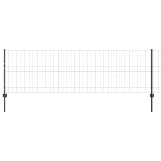Vidaxl hek met paal grijs 0,8 x 25 m staal en pvc