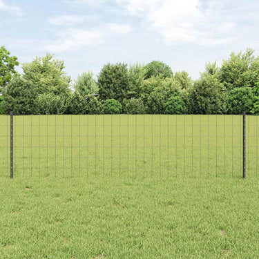 Vidaxl hek met paal grijs 0,6 x 25 m staal en pvc