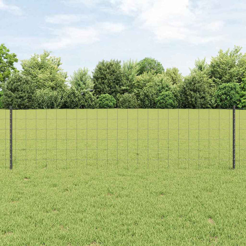 Load image into Gallery viewer, Vidaxl hek met paal grijs 0,6 x 25 m staal en pvc
