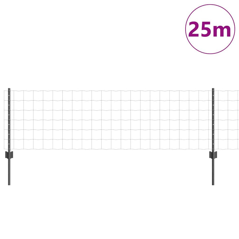 Load image into Gallery viewer, Vidaxl hek met paal grijs 0,6 x 25 m staal en pvc
