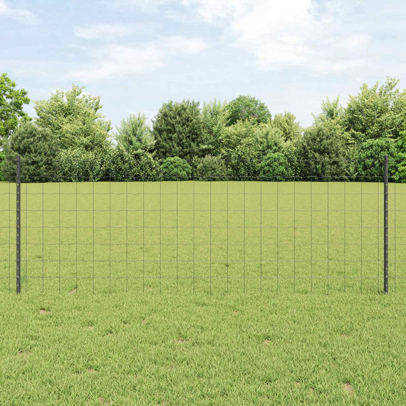 Load image into Gallery viewer, Vidaxl hek met paal grijs 0,8 x 25 m staal
