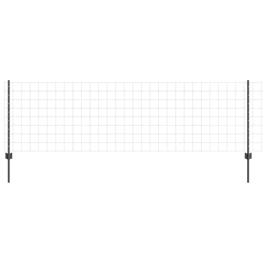 Vidaxl hek met paal grijs 0,8 x 25 m staal