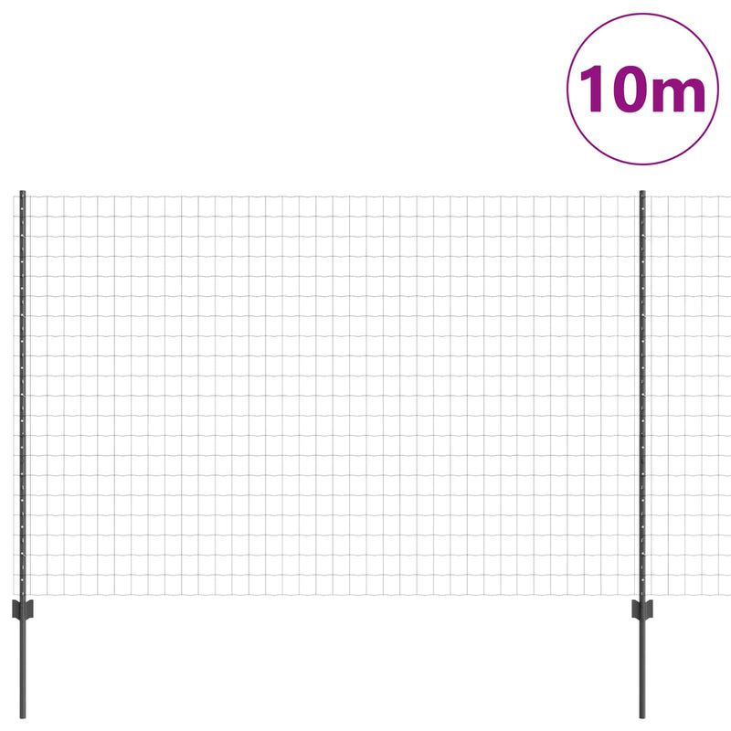Load image into Gallery viewer, Vidaxl hek met paal grijs 1,5 x 10 m staal
