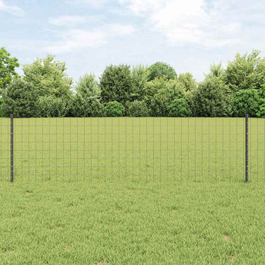 Vidaxl hek met paal grijs 0,6 x 25 m staal en pvc