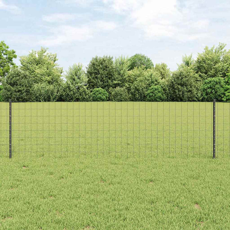 Load image into Gallery viewer, Vidaxl hek met paal grijs 0,6 x 25 m staal en pvc
