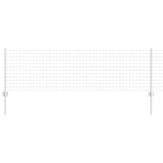 Vidaxl hek met paal zilver 0,6 x 10 m staal