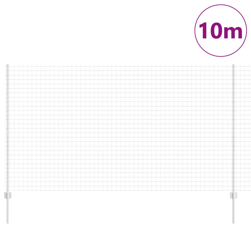 Load image into Gallery viewer, Vidaxl hek met paal zilver 1,4 x 10 m staal
