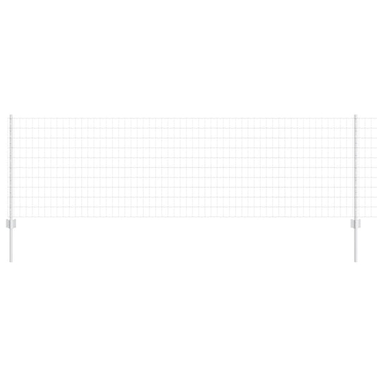 Vidaxl hek met paal zilver 0,8 x 10 m staal