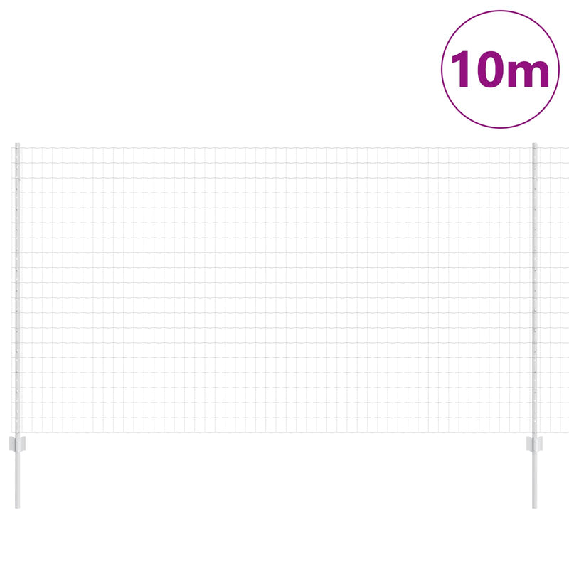 Load image into Gallery viewer, Vidaxl hek met paal zilver 1,4 x 10 m staal
