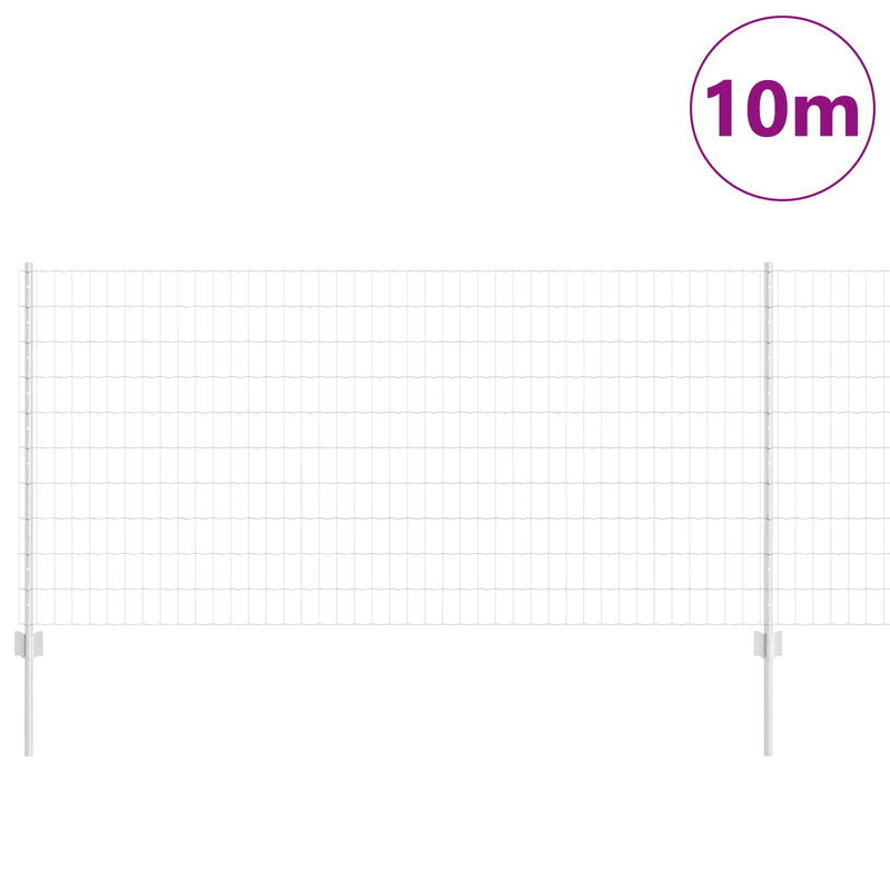 Load image into Gallery viewer, Vidaxl hek met paal zilver 1 x 10 m staal
