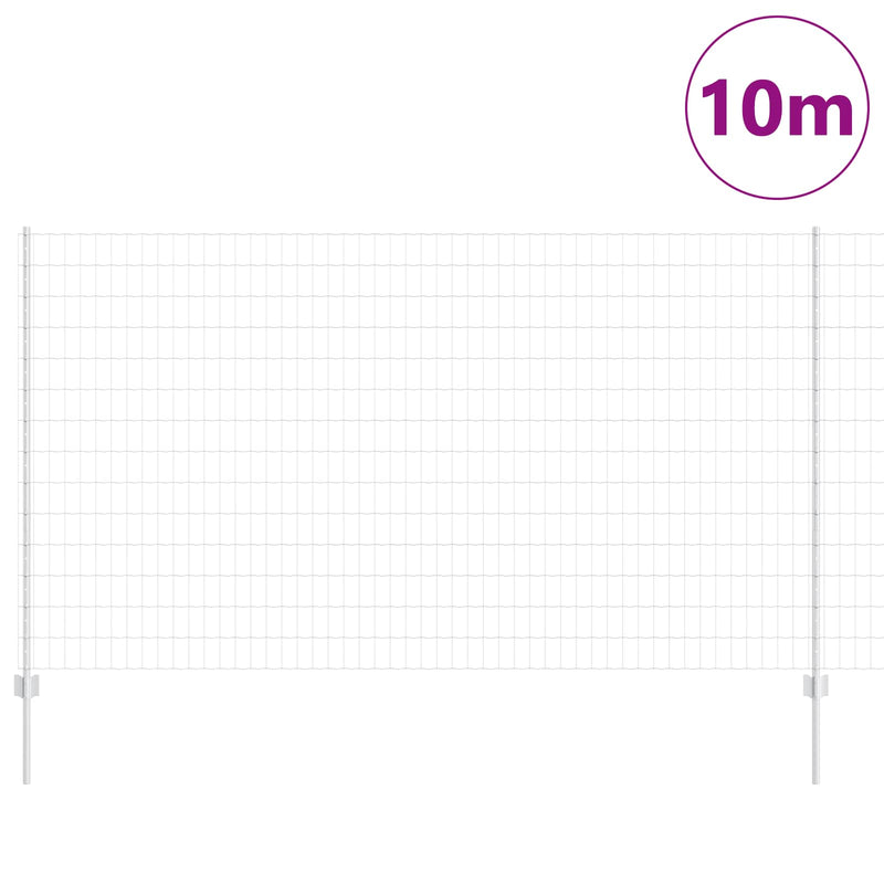 Load image into Gallery viewer, Vidaxl hek met paal zilver 1,4 x 10 m staal
