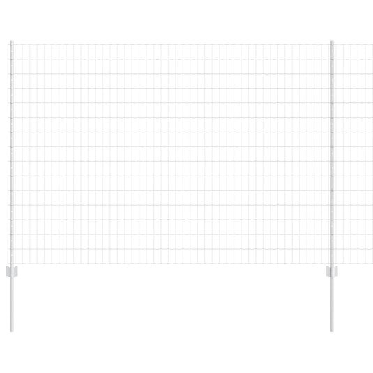 Vidaxl hek met paal zilver 1,5 x 10 m staal