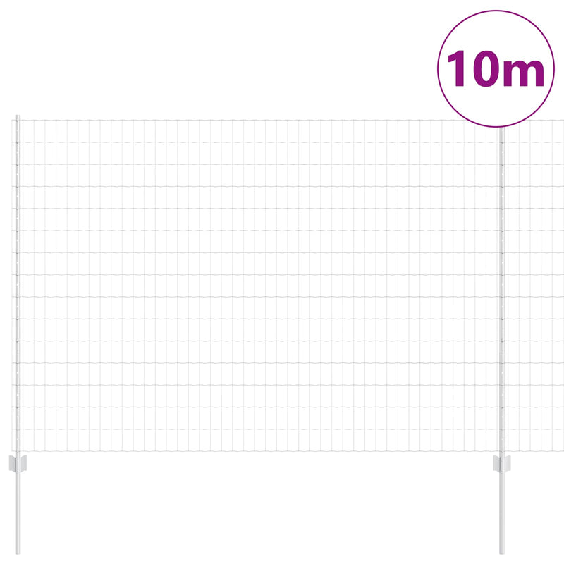 Load image into Gallery viewer, Vidaxl hek met paal zilver 1,5 x 10 m staal
