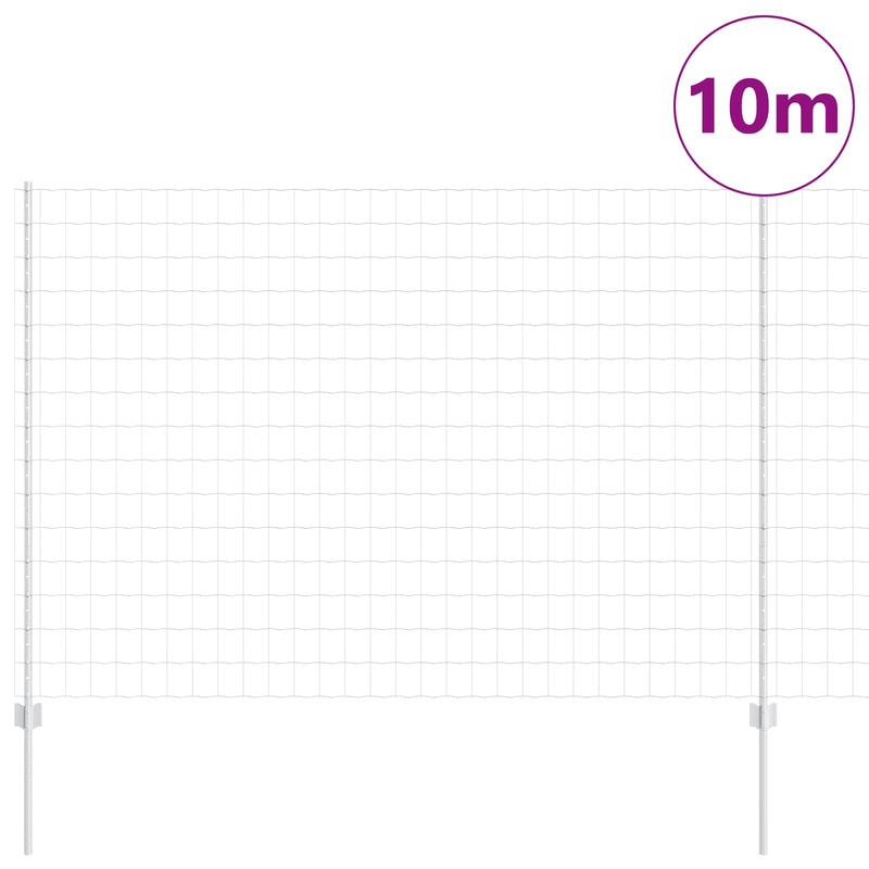 Load image into Gallery viewer, Vidaxl hek met paal zilver 1,5 x 10 m staal
